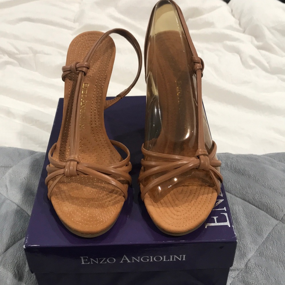 Enzo Angiolini NEW wedges light brown/dark tan 8